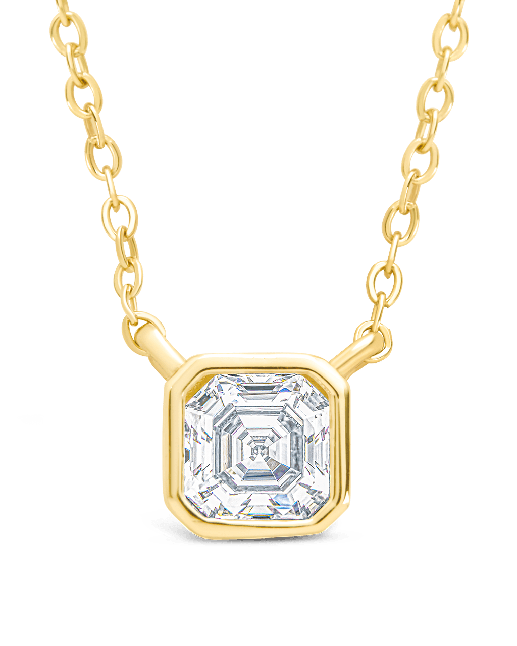 Asscher Bezel Set Pendant