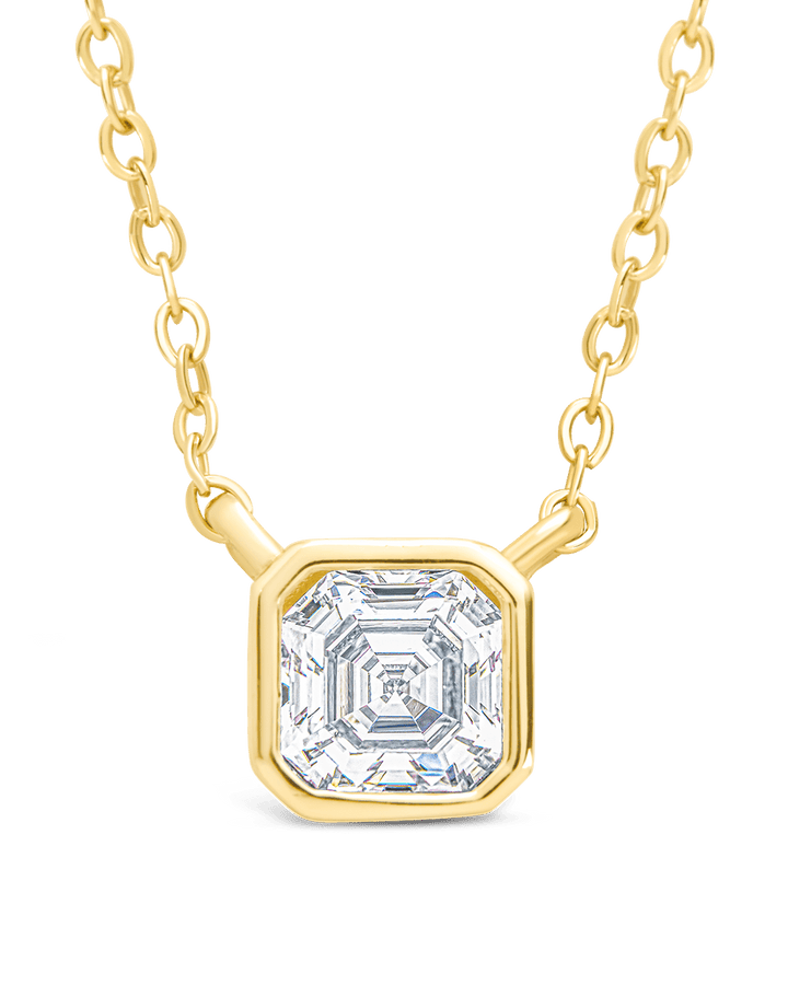 Asscher Bezel Set Pendant