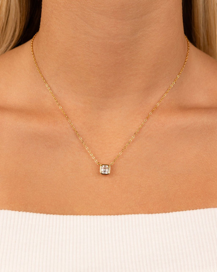 Asscher Bezel Set Pendant