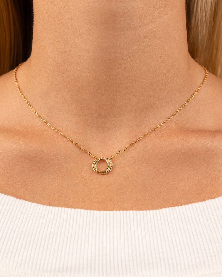 CZ Interlocking Circle Pendant