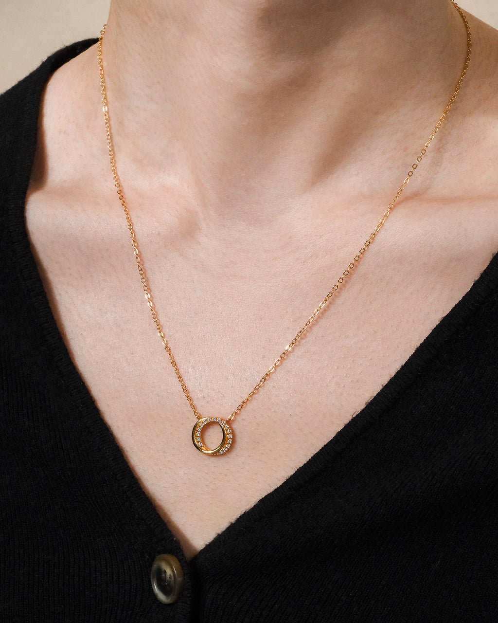 CZ Interlocking Circle Pendant