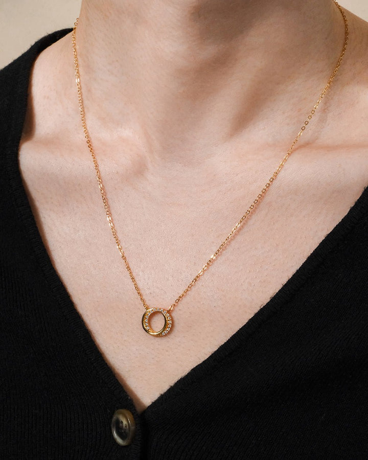 CZ Interlocking Circle Pendant