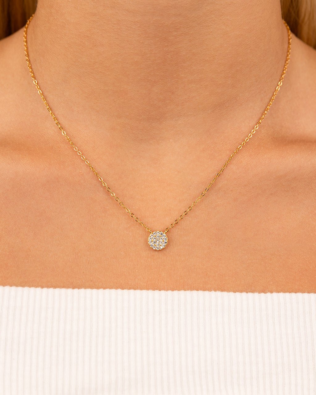 CZ Disc Pendant
