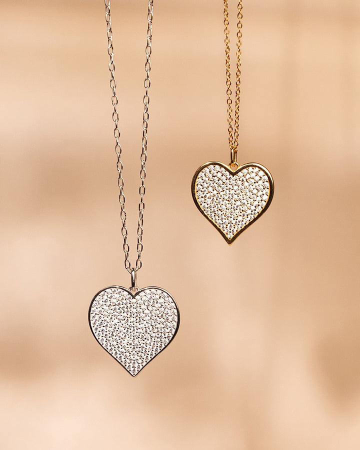 CZ Statement Heart Pendant