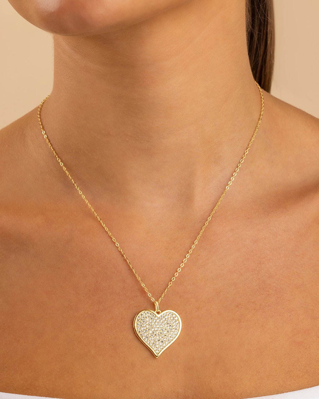 CZ Statement Heart Pendant