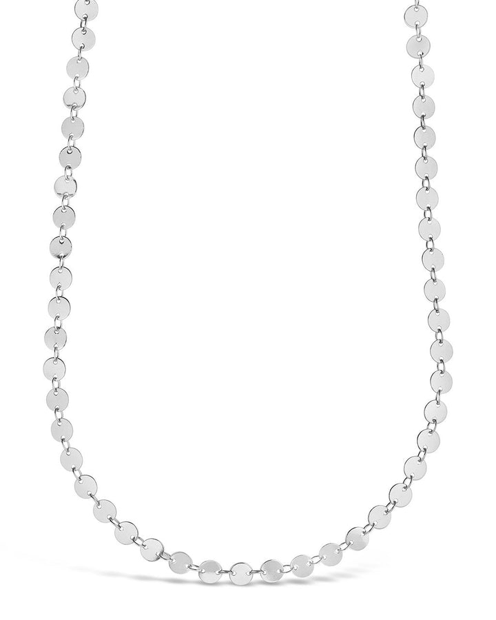 Round Disk Long Chain Necklace