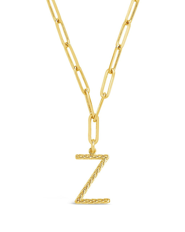 Braided Initial Pendant Necklace