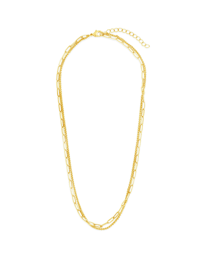 Emery Paperclip & Curb Chain Layered Necklace