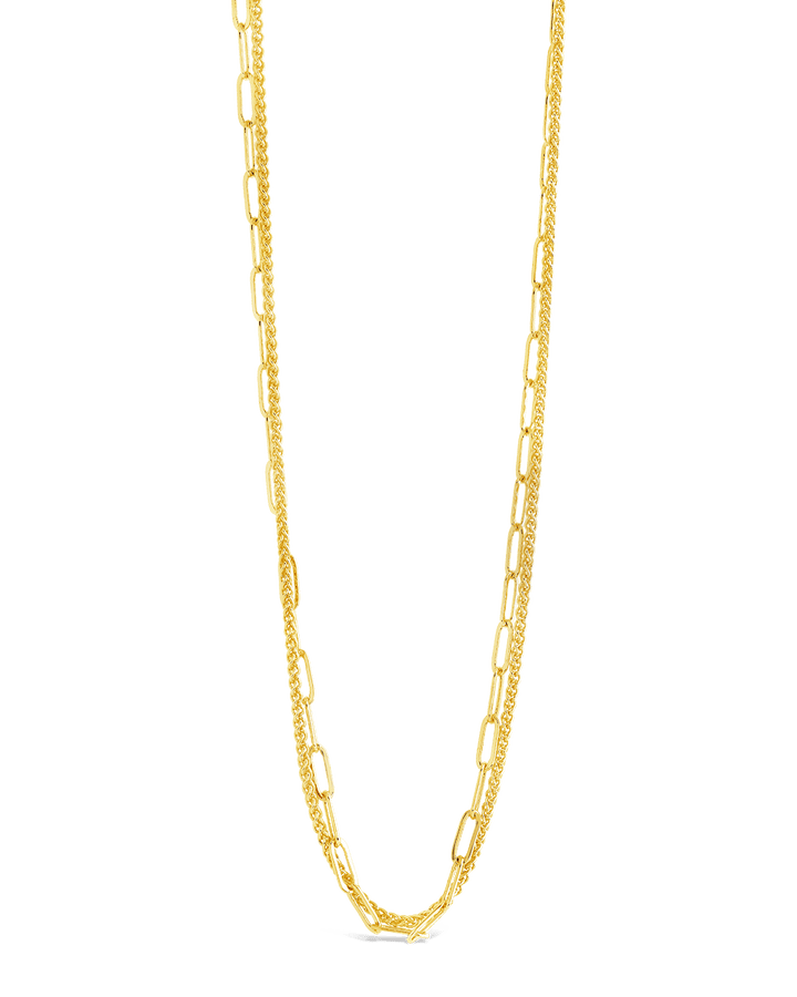 Emery Paperclip & Curb Chain Layered Necklace