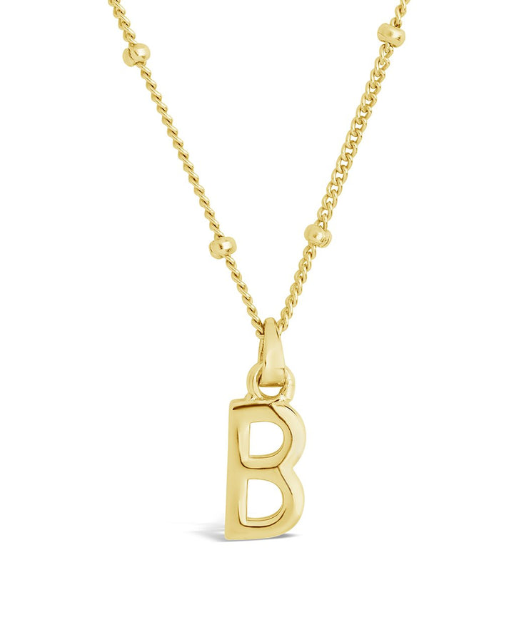 Initial Necklace with Beaded Chain