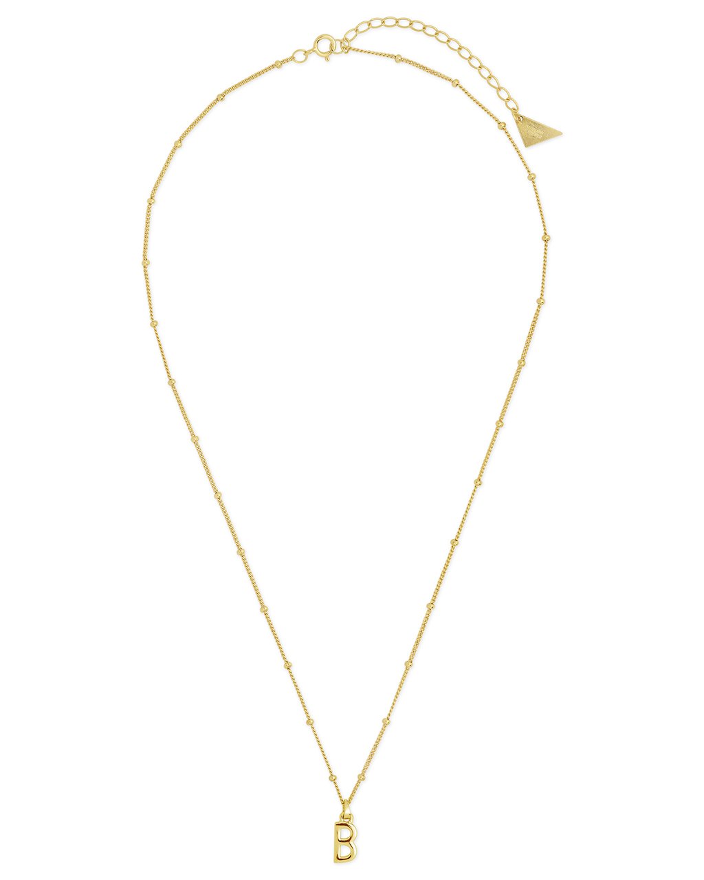 Initial Necklace with Beaded Chain