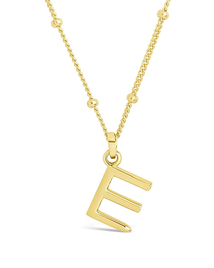 Initial Necklace with Beaded Chain