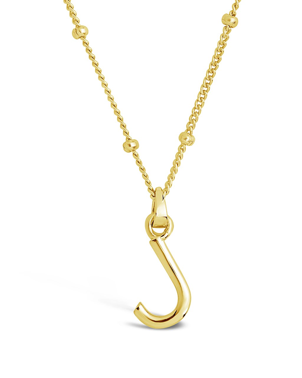 Initial Necklace with Beaded Chain