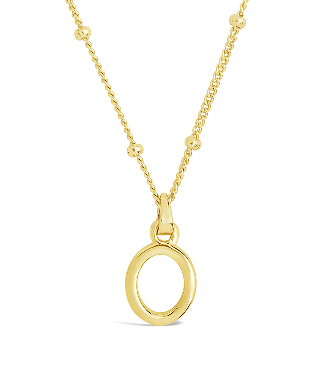 Initial Necklace with Beaded Chain