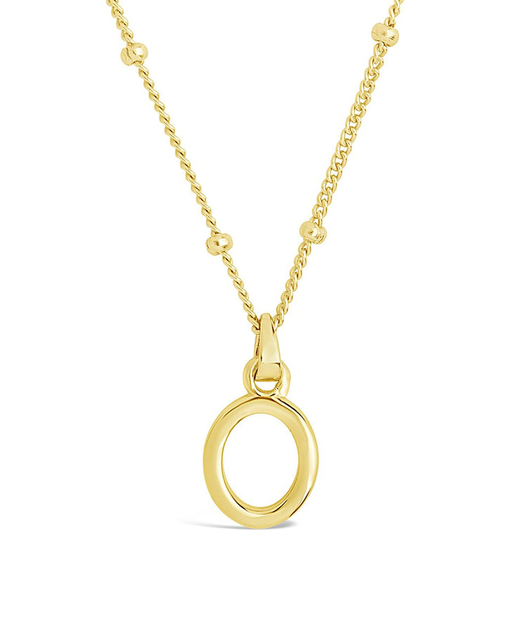 Initial Necklace with Beaded Chain