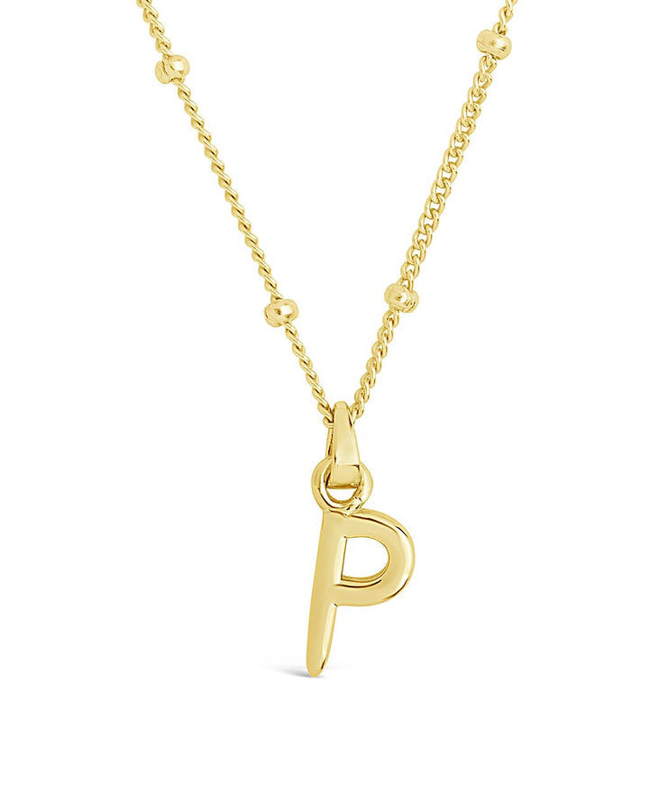 Initial Necklace with Beaded Chain