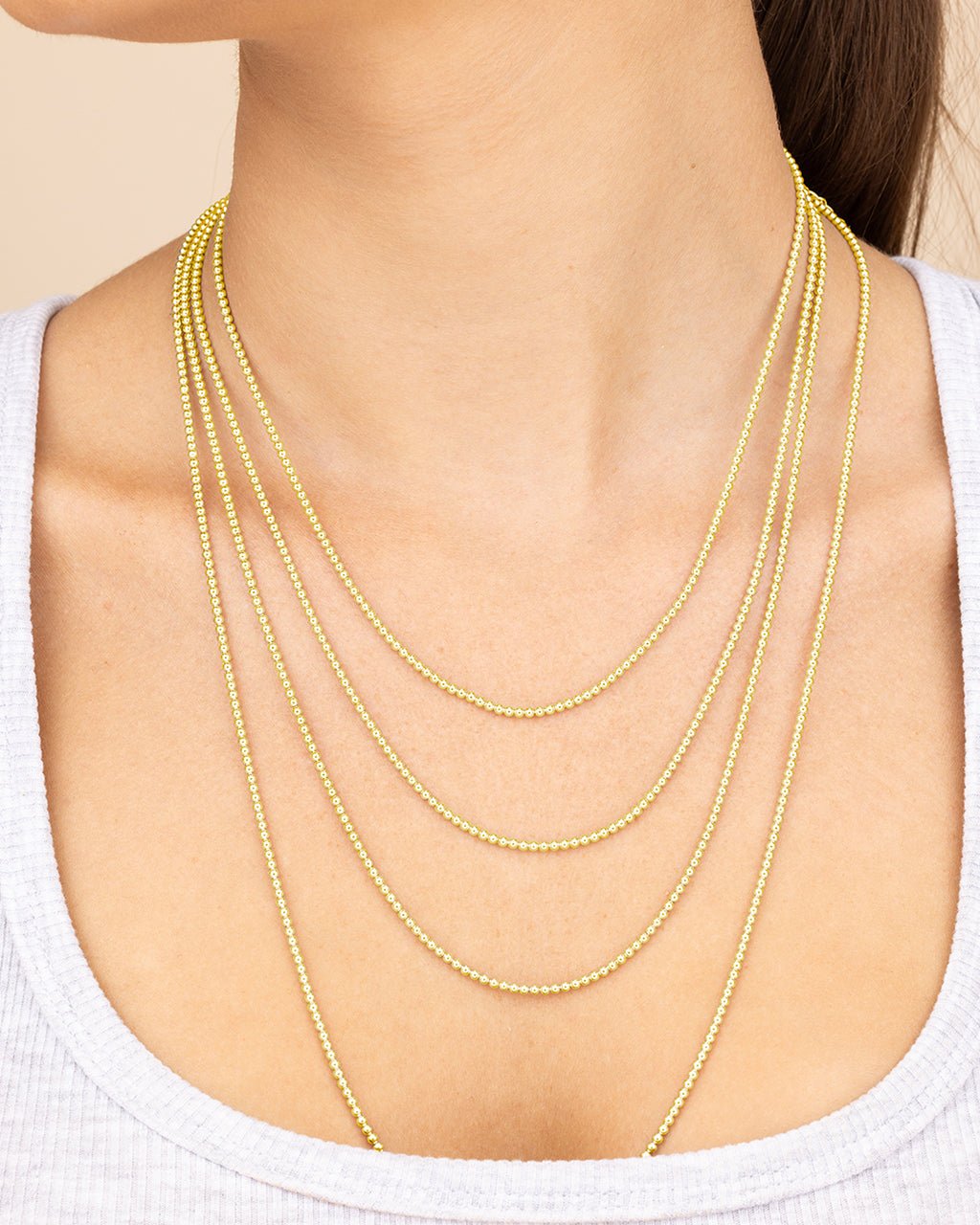 Basia Dainty Beaded Chain Necklace
