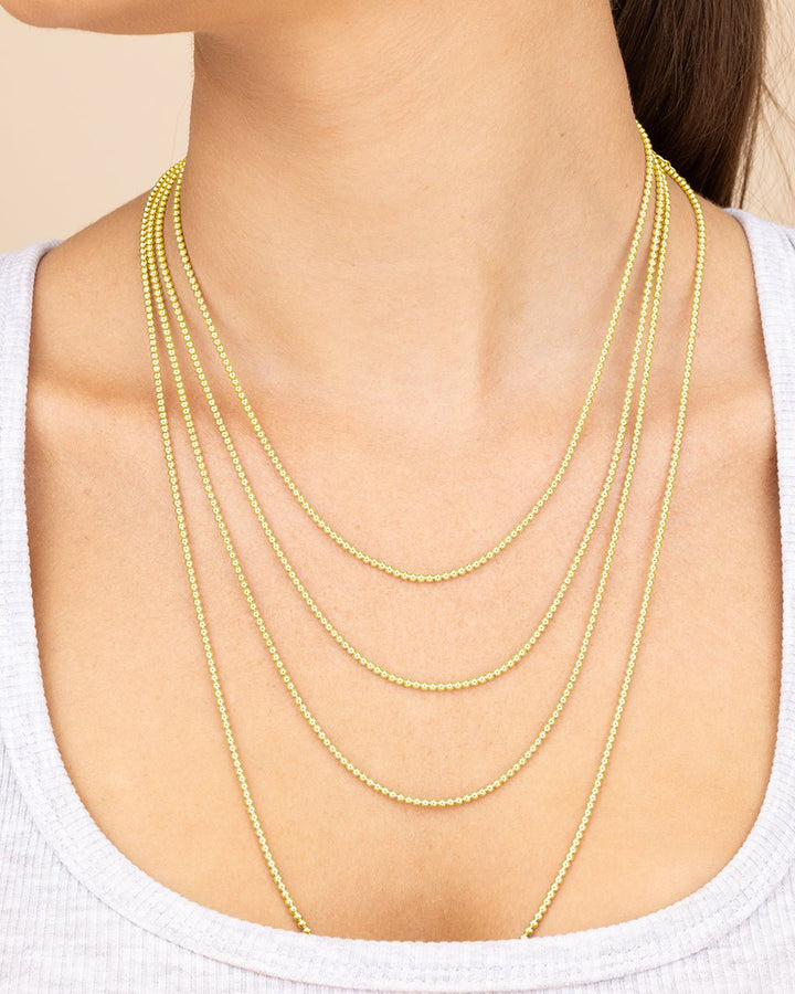Basia Dainty Beaded Chain Necklace