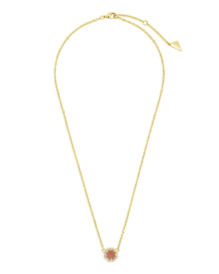 Bezel Rose Petal Pendant Necklace