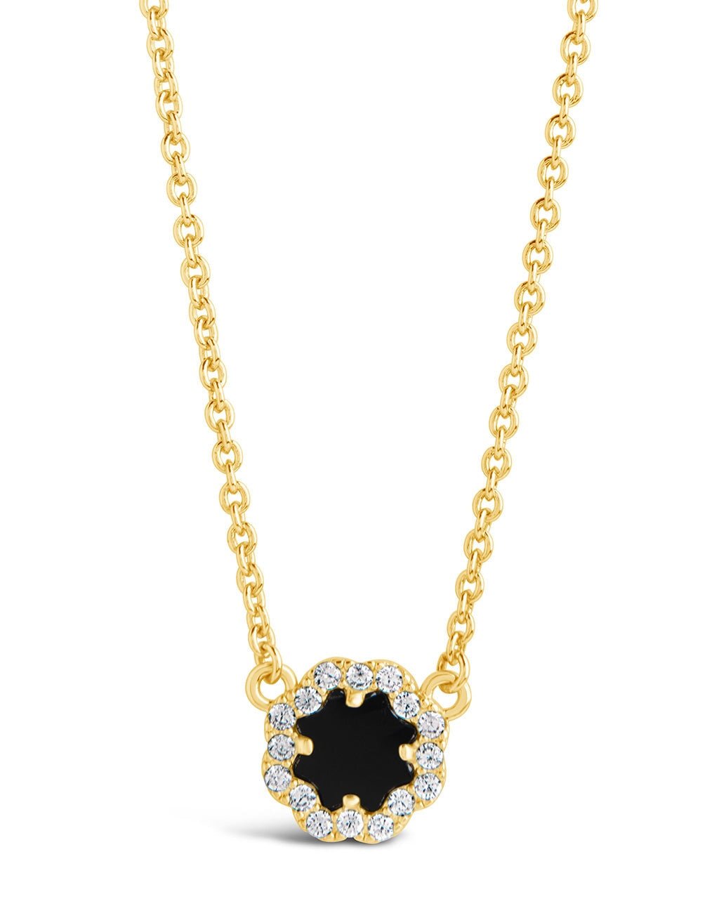 Bezel Rose Petal Pendant Necklace