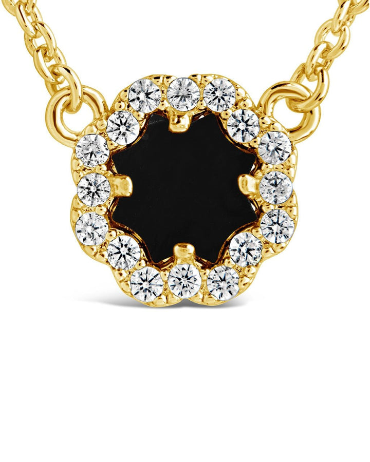 Bezel Rose Petal Pendant Necklace