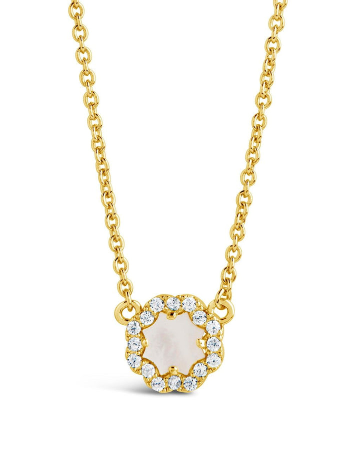 Bezel Rose Petal Pendant Necklace