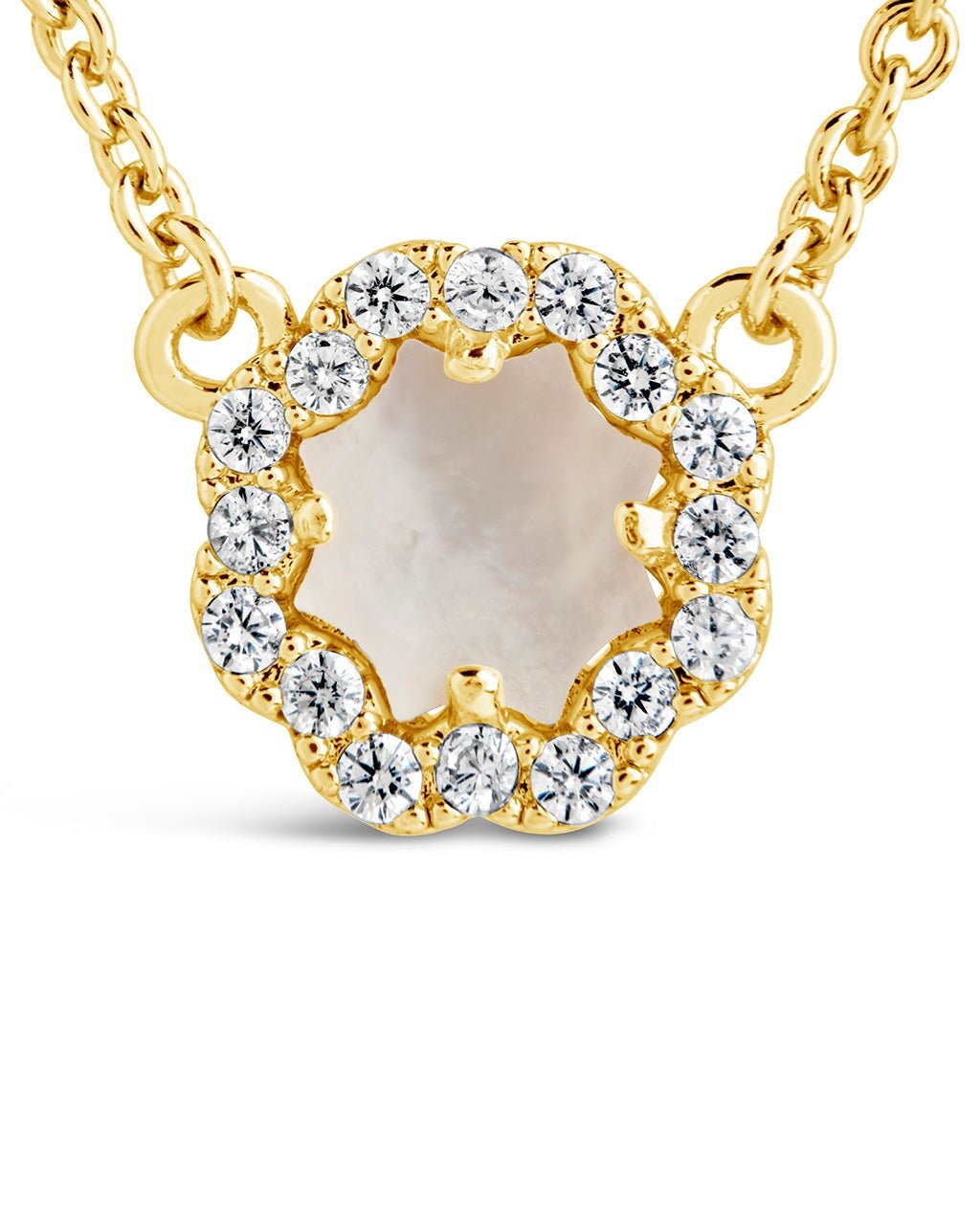 Bezel Rose Petal Pendant Necklace