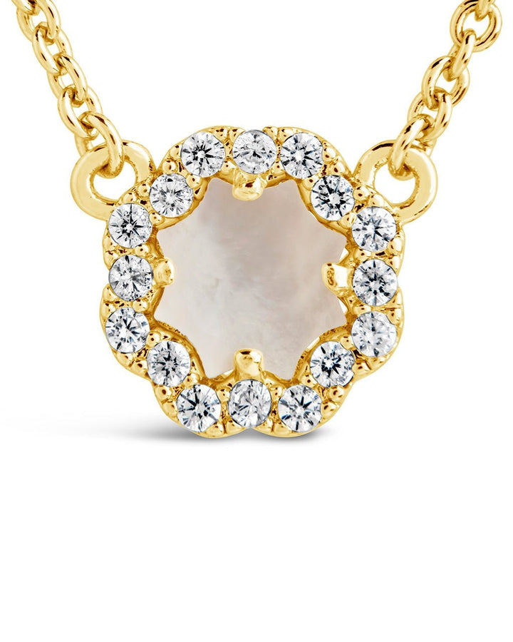 Bezel Rose Petal Pendant Necklace