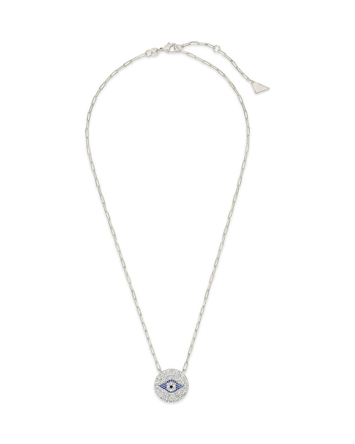 Evil Eye Disk Pendant Necklace