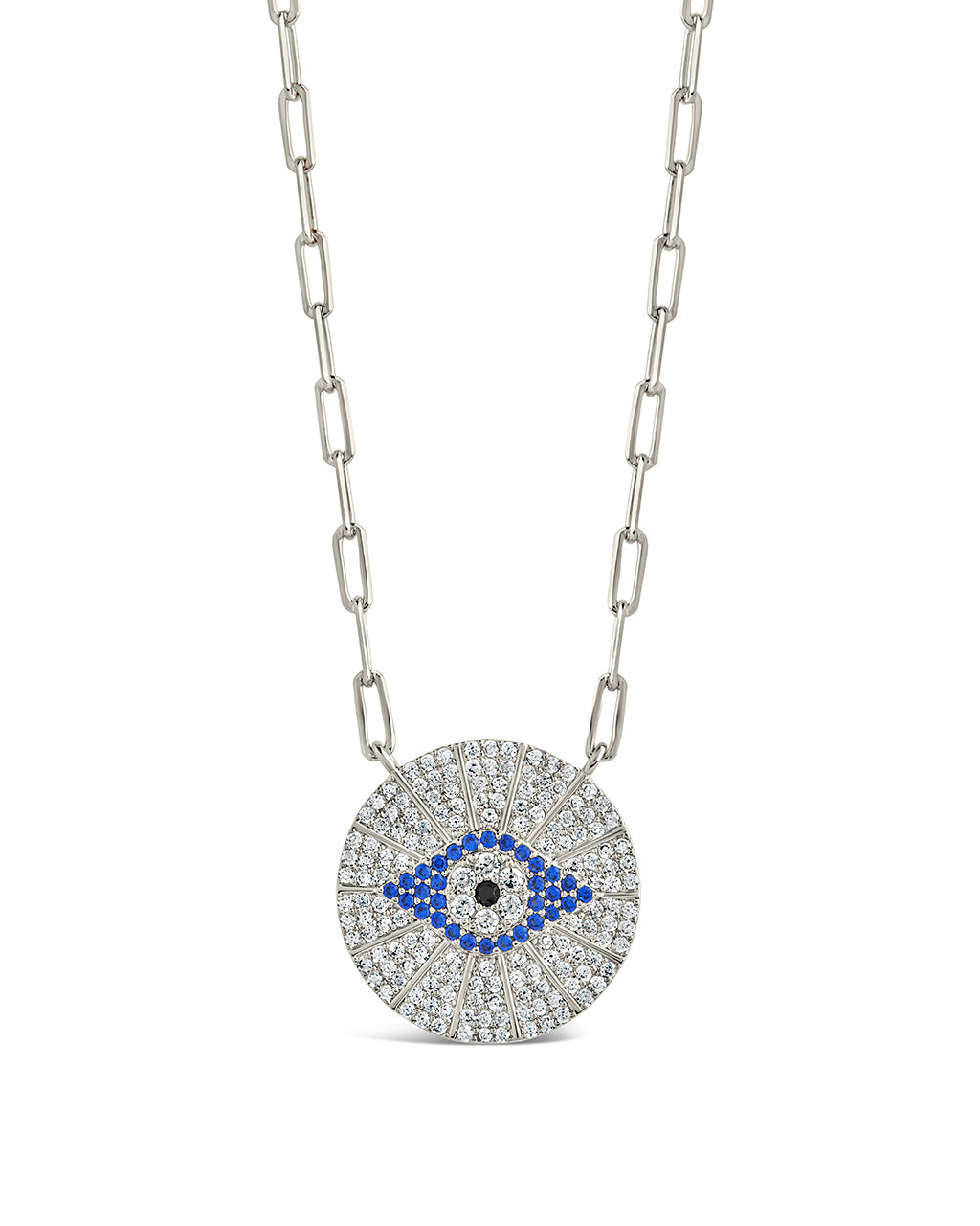 Evil Eye Disk Pendant Necklace