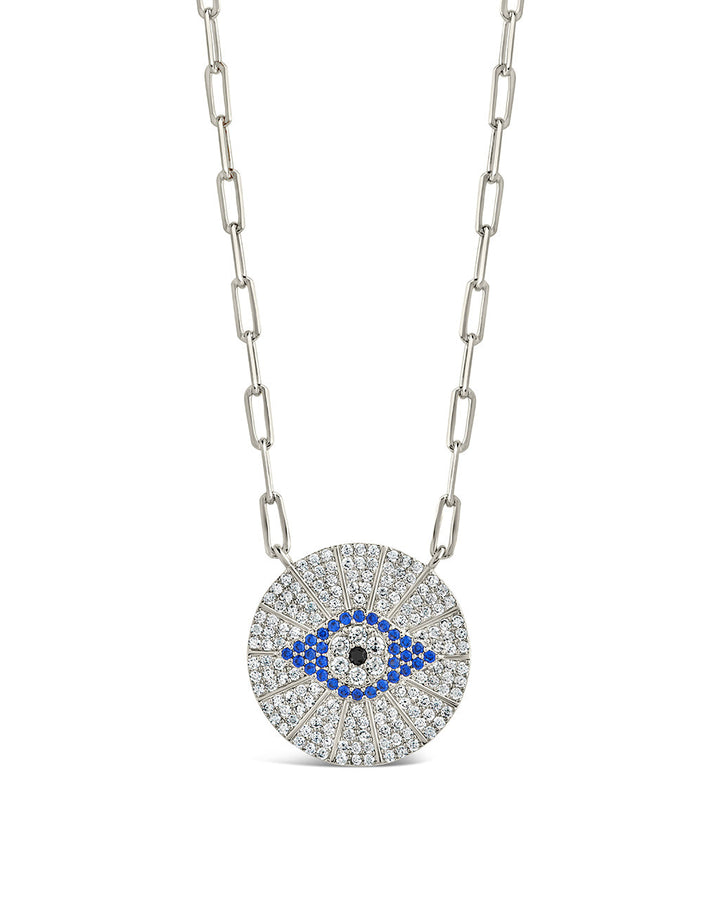 Evil Eye Disk Pendant Necklace