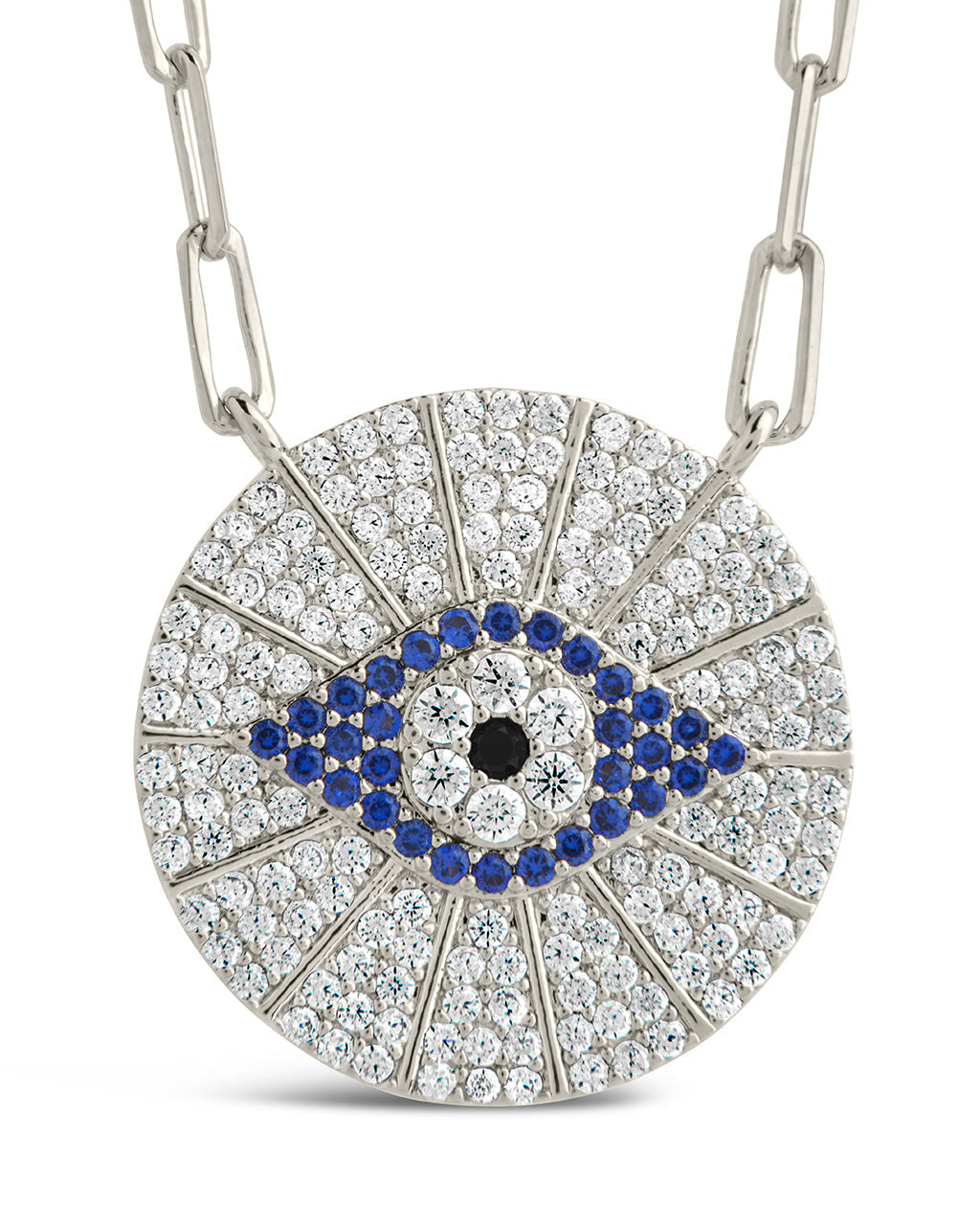 Evil Eye Disk Pendant Necklace