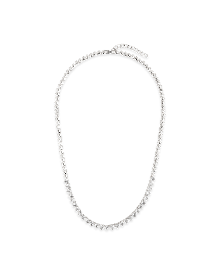 Stephanie Heart CZ Tennis Necklace