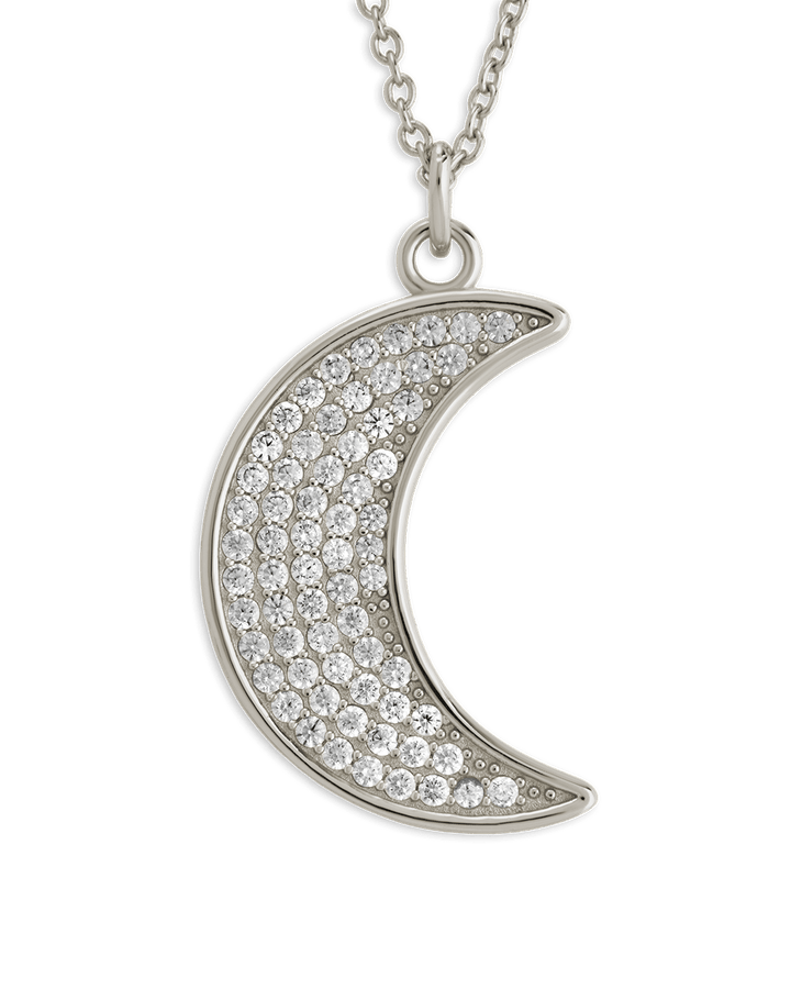 Moon Crescent Pave CZ Pendant