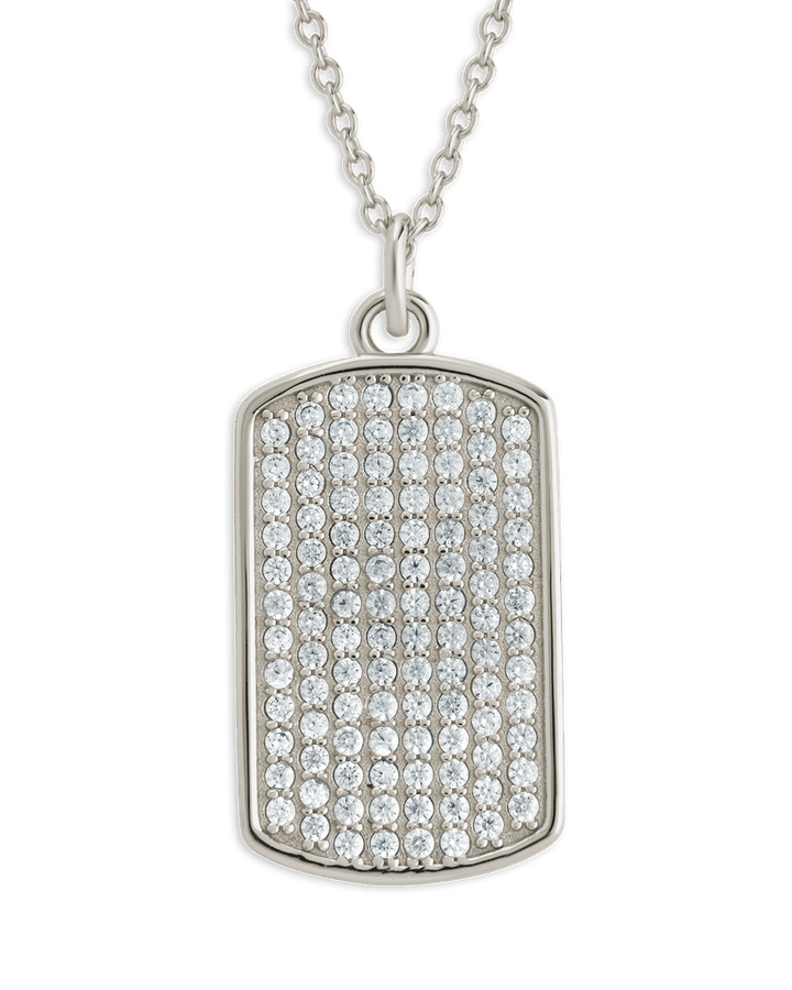 Rounded-edge Rectangle Pave CZ Pendant