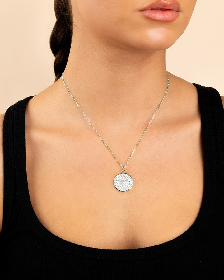 Circle Pave CZ Pendant
