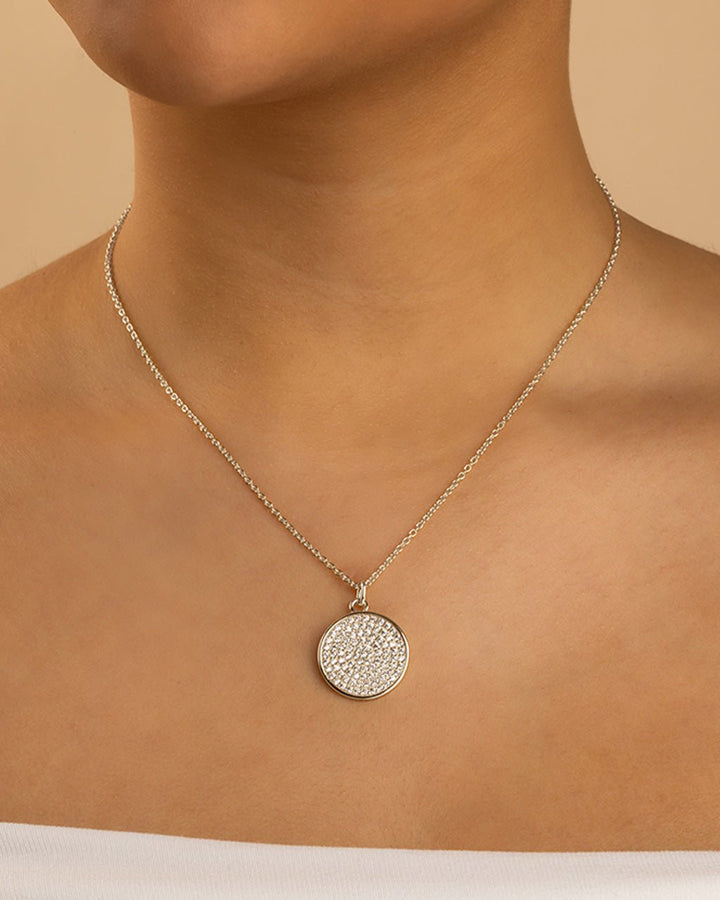 Circle Pave CZ Pendant