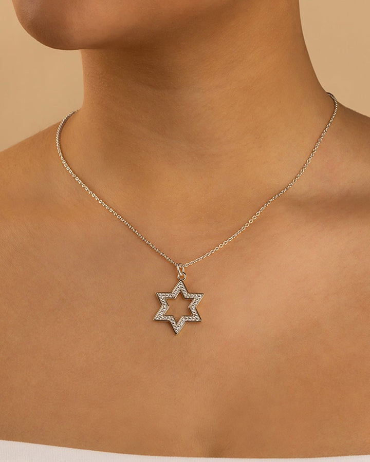 Star of David Pendant - Pave CZ