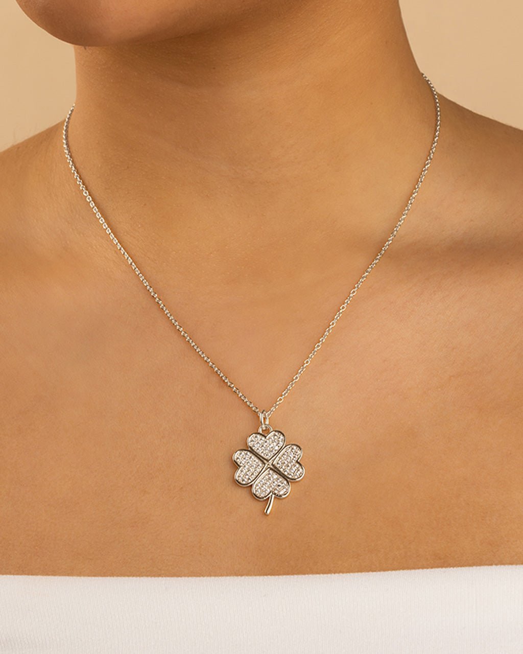 Shamrock Pendant - Pave CZ