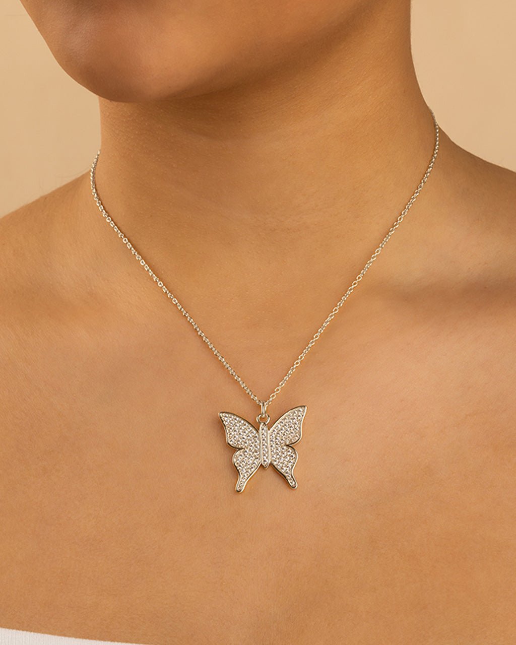 Butterfly CZ Pave Pendant
