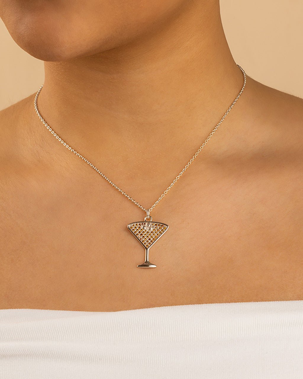 Espresso Martini Pave CZ Pendant