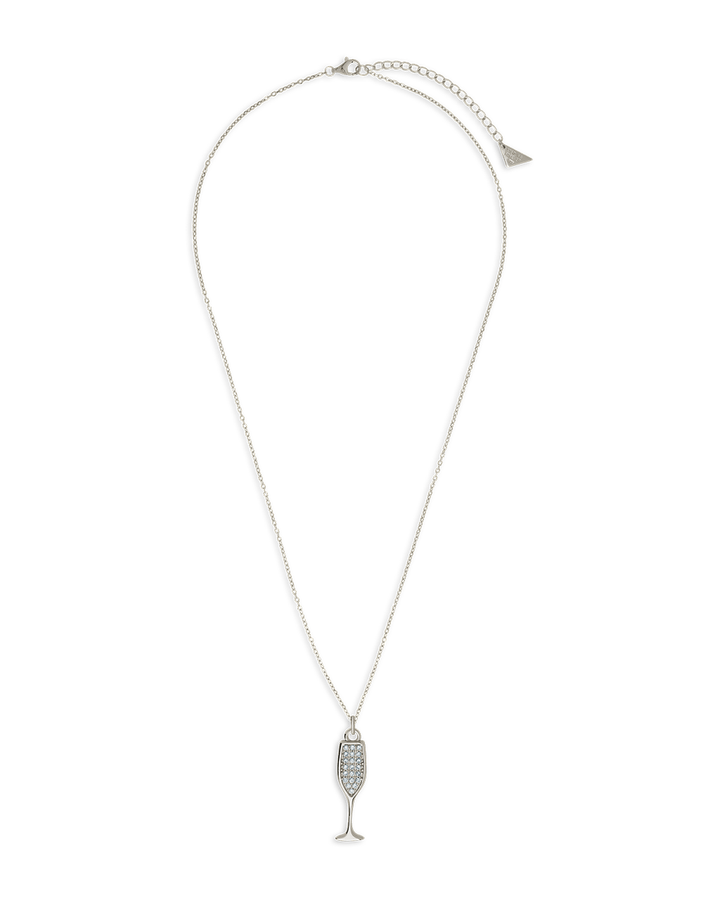 Champagne Flute Pave CZ Pendant