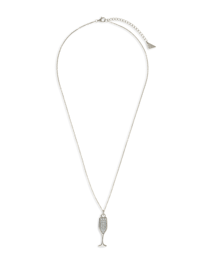 Champagne Flute Pave CZ Pendant