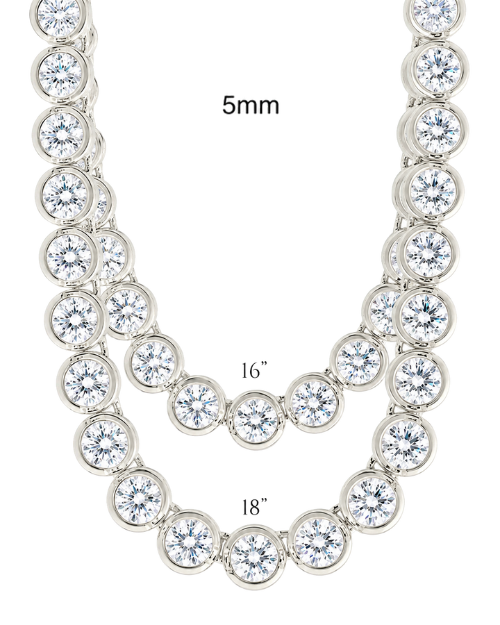 Helene Bezel CZ Tennis Necklace