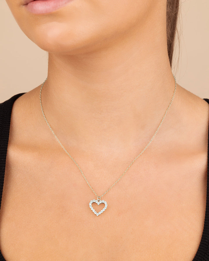 Outline Heart Pendant Necklace
