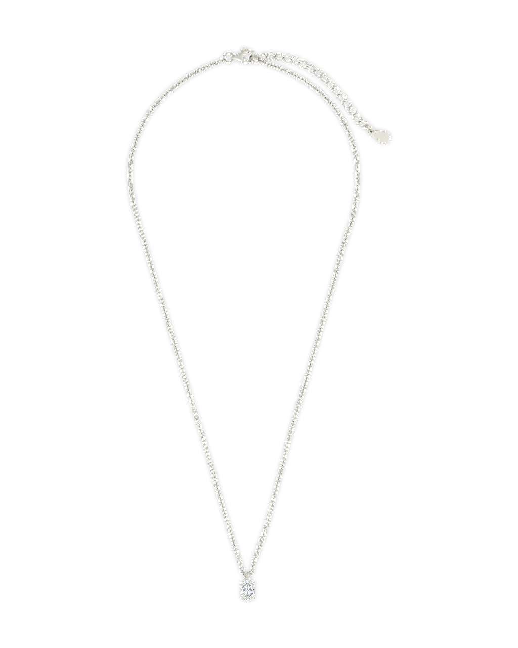 Oval CZ Prong Set Pendant