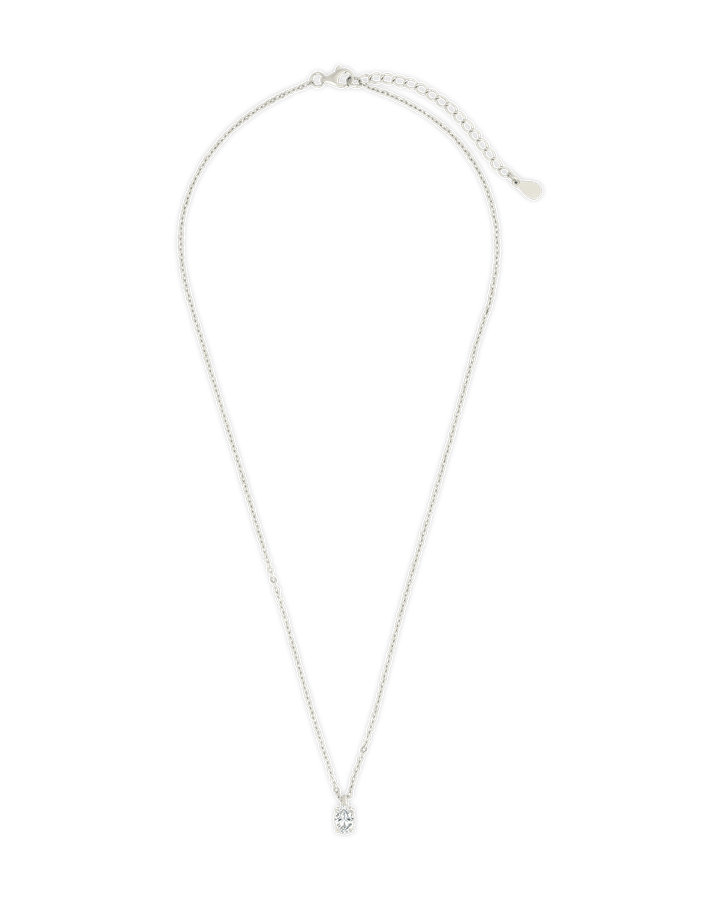 Oval CZ Prong Set Pendant