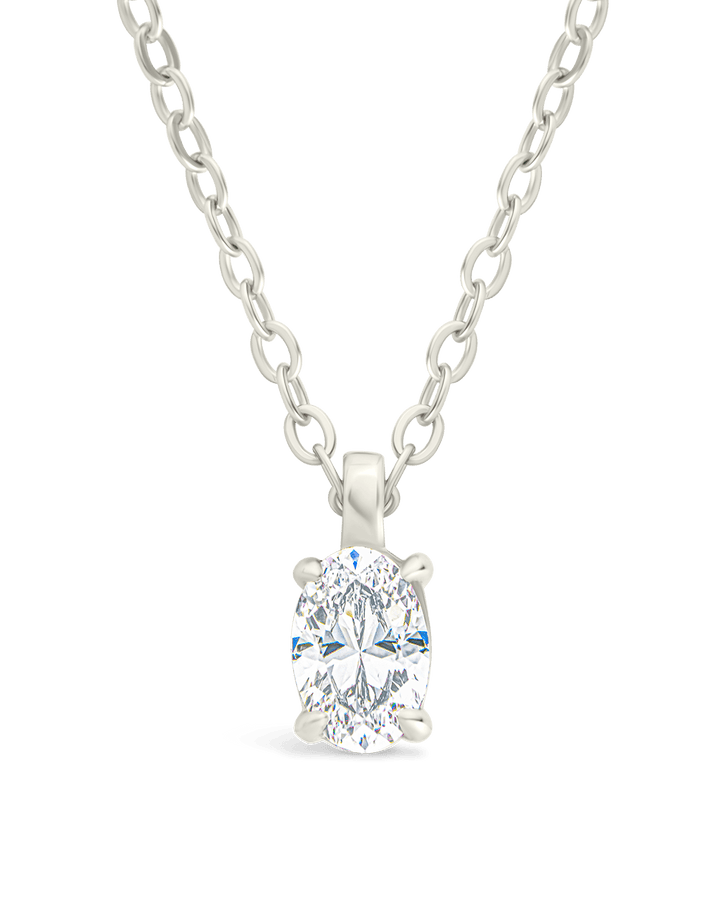 Oval CZ Prong Set Pendant