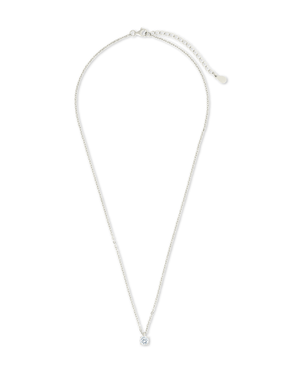 Round CZ Prong Set Pendant