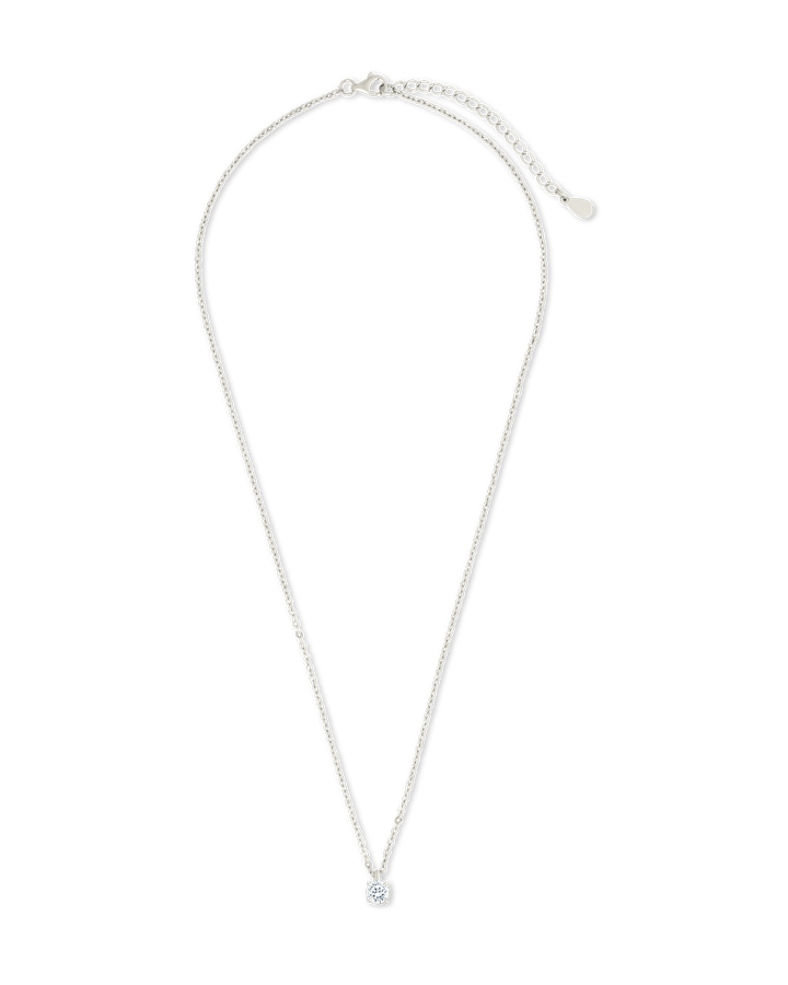 Round CZ Prong Set Pendant